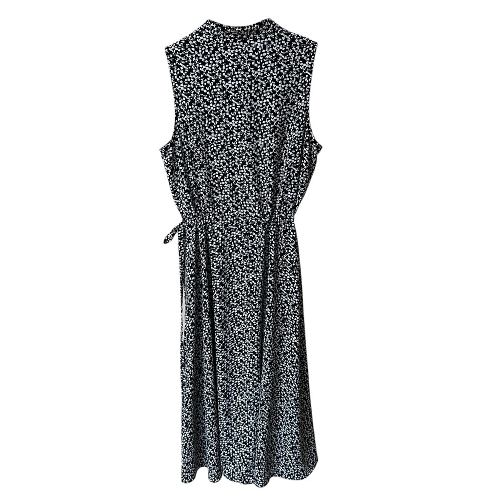 Anne Klein Black and White Patterned Midi Dress - Picture 3 of 10